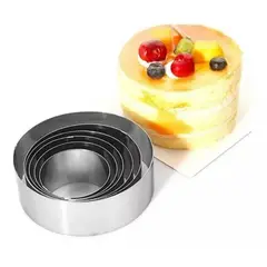 GENERICO - Cortadora Circular De Acero 5 Piezas Redondo Galletas Fondant