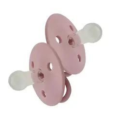 MININOR - Chupetes Redondos Rosado Silicona 0m+ 2 Uns,