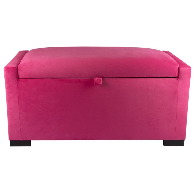 GENERICO - Banqueta con Baúl Leyzy Fucsia Felpa 40X55X105 cm Máxima Design
