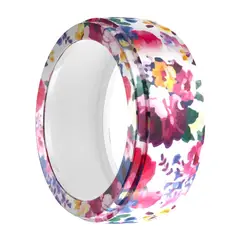 GENERICO - Funda silicona elástica para anillo Oura y Galaxy diseño FLORES Talla 13