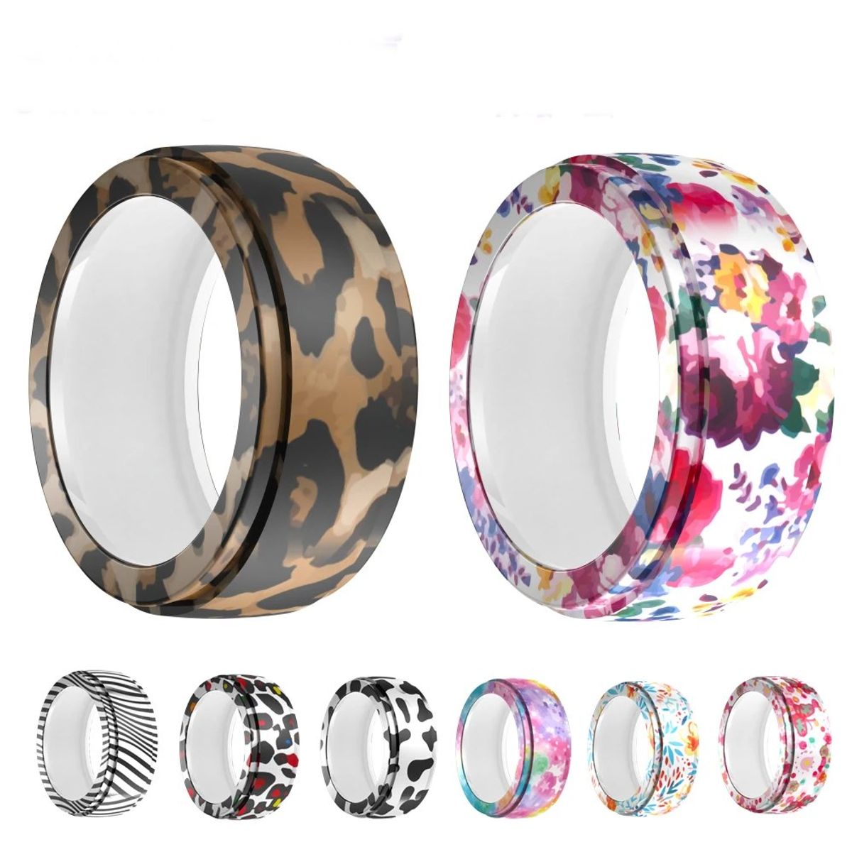 GENERICO - Funda silicona elástica para anillo Oura y Galaxy diseño ANIMAL Talla 14
