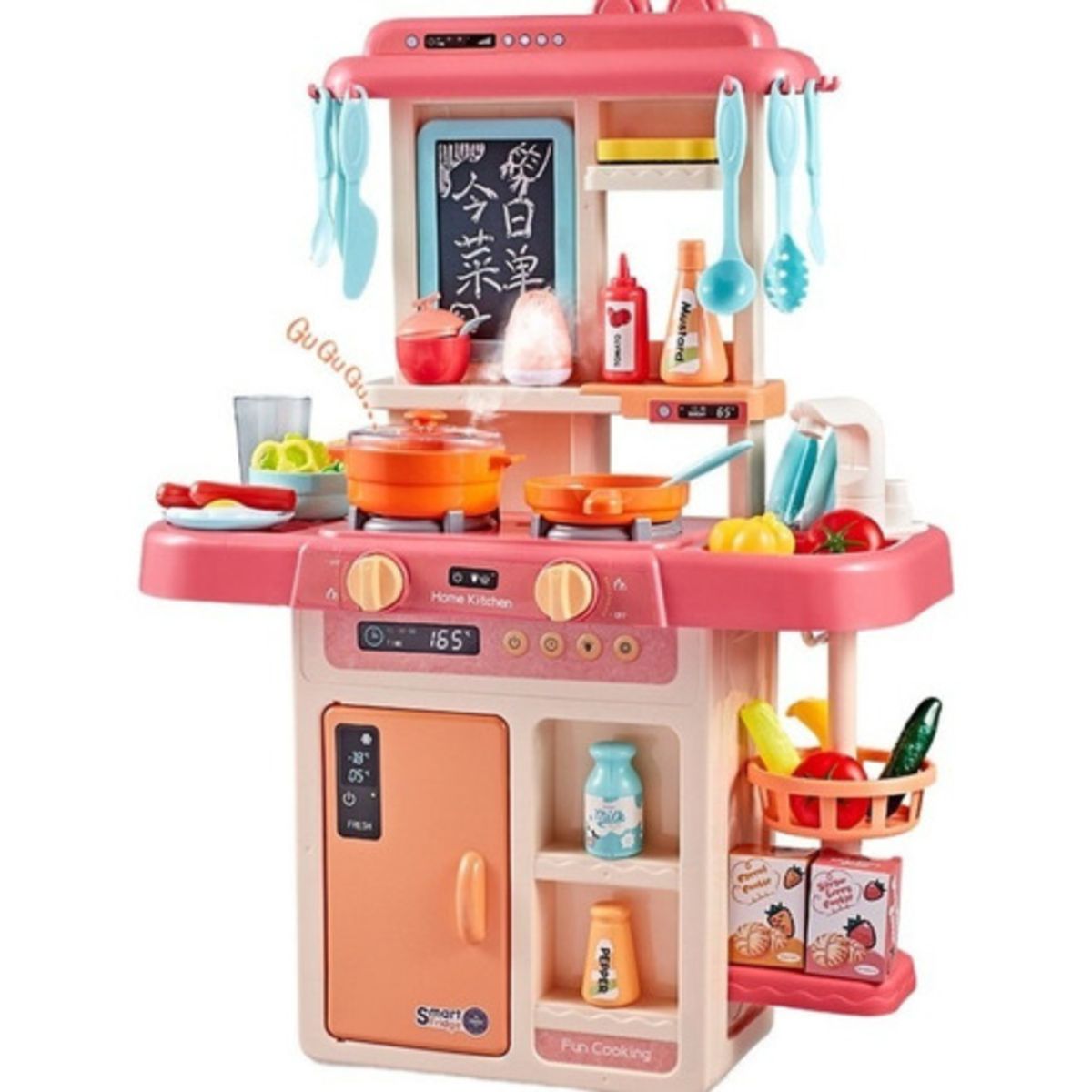 GENERICO - Cocina De Juguete 42 Accesorios Estilo Moderno Rosada.