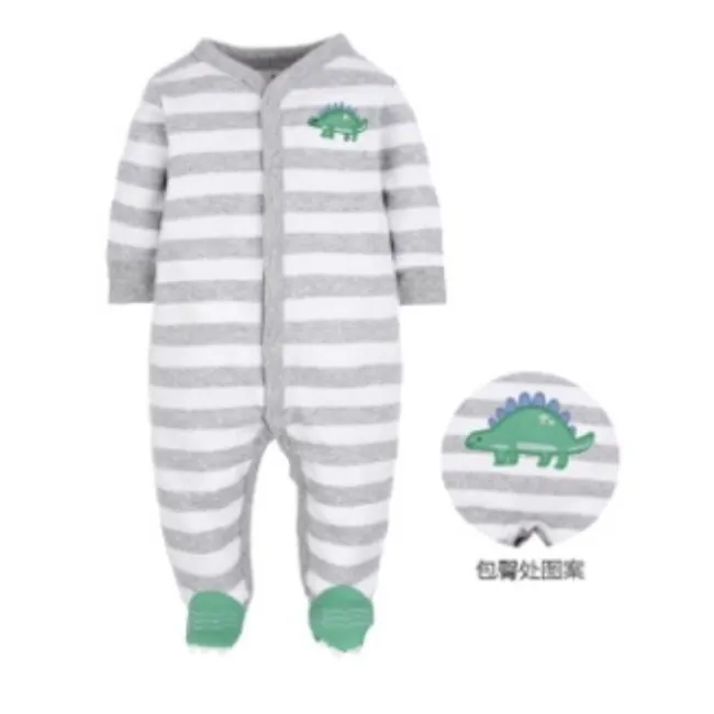 TEDMIMAK - pijama de algodon con botones niño dinosaurio de 0 a 9 meses