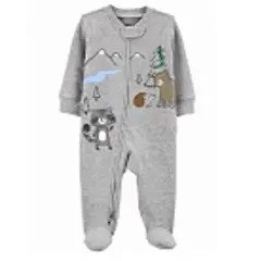 TEDMIMAK - Pijama de algodon con cierre niño bosque de 0 a 9 meses
