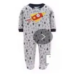 TEDMIMAK - Pijama de algodon con cierre niño cohete de 0 a 9 meses