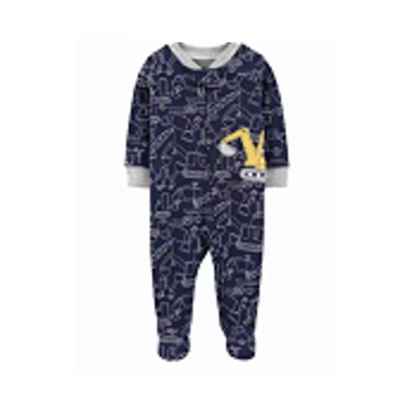TEDMIMAK - pijama de algodon con cierre niño retroexcavadora de 0 a 9 meses