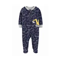 TEDMIMAK - Pijama de algodon con cierre niño retroexcavadora de 0 a 9 meses