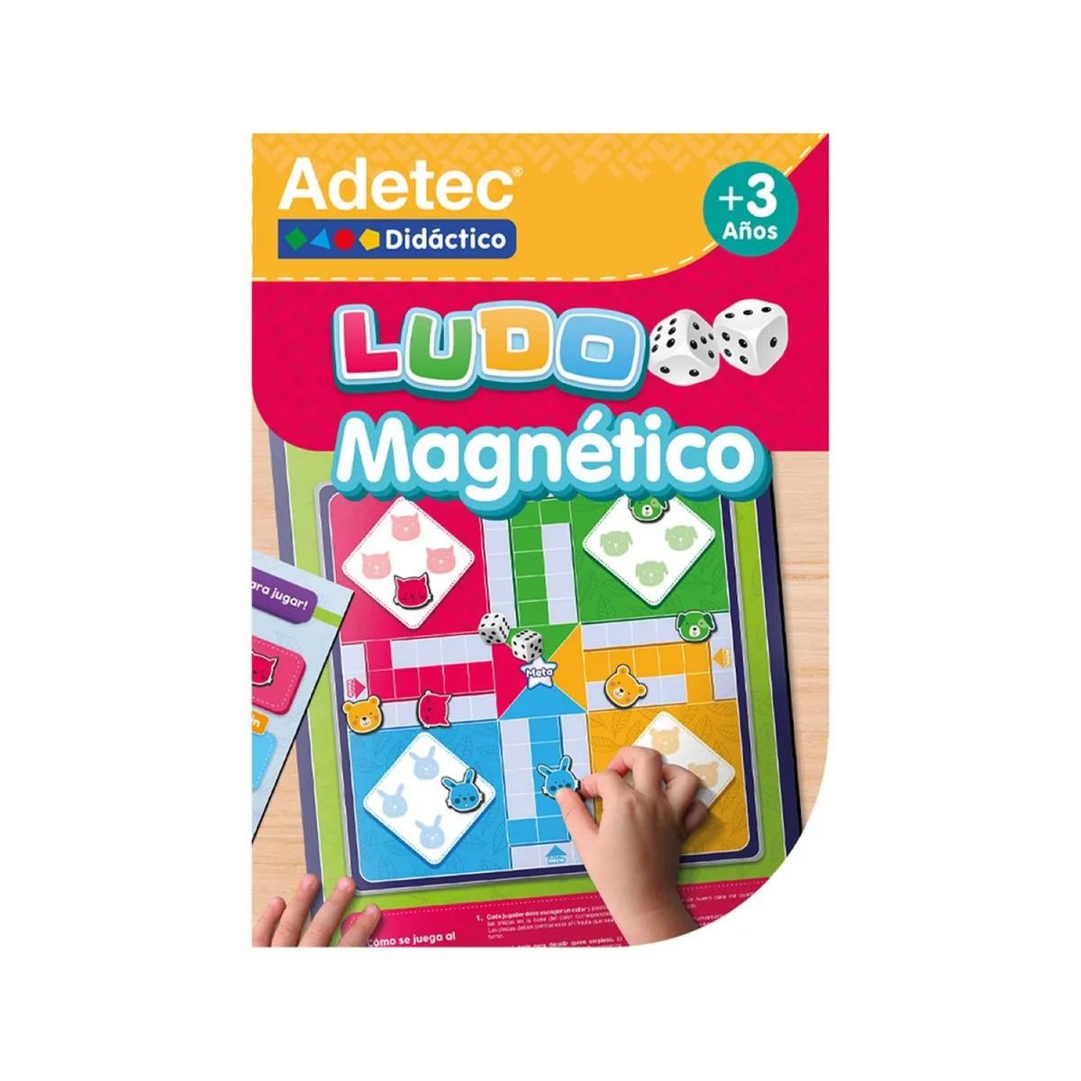 ADETEC - Juego Ludo Con dados Láminas Magnéticas Juego Didáctico