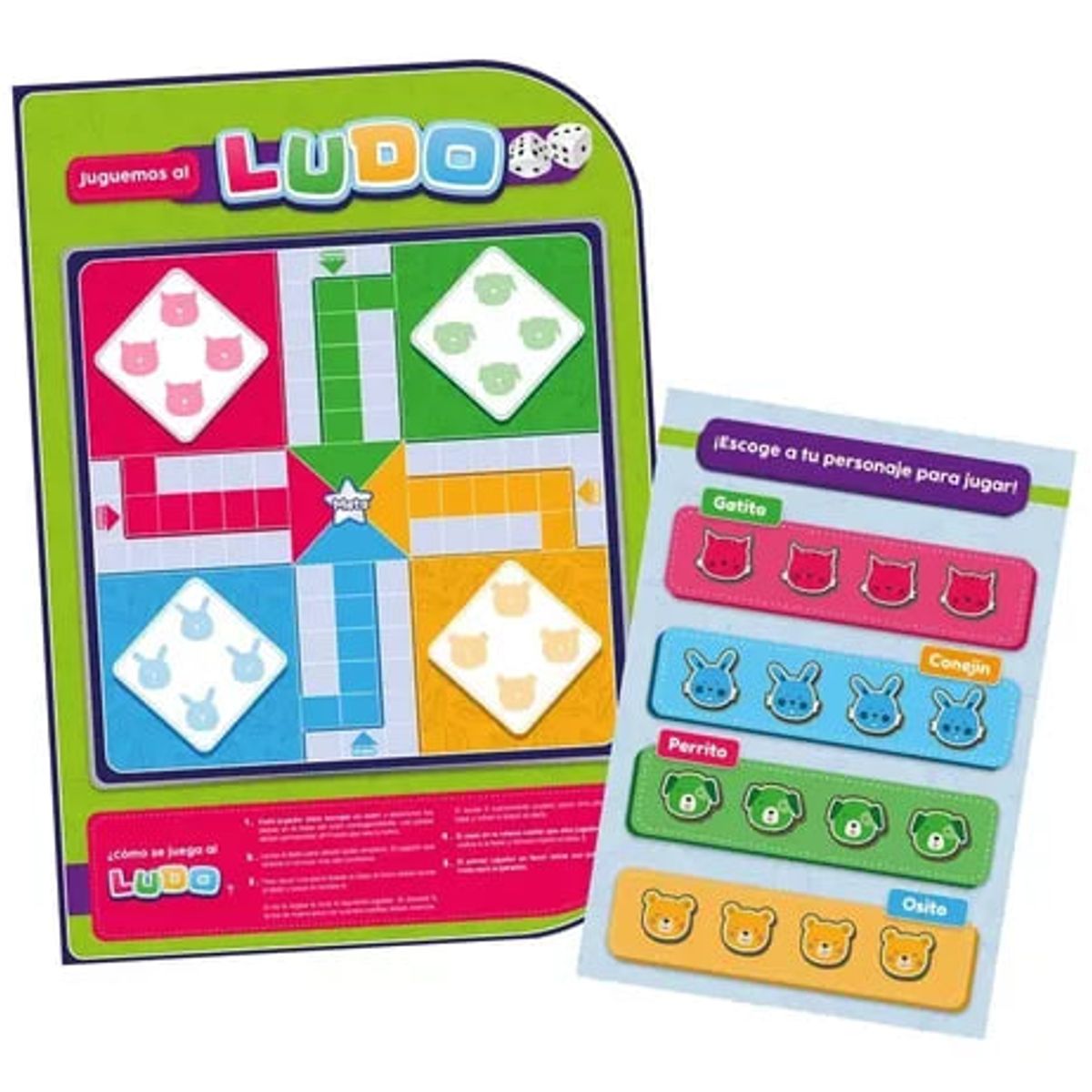 ADETEC - Juego Ludo Con dados Láminas Magnéticas Juego Didáctico