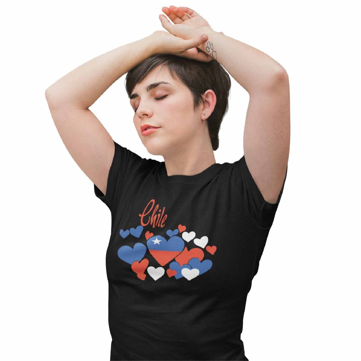 GENERICO - POLERAS MUJER FIESTAS PATRIAS CHILE CORAZONES