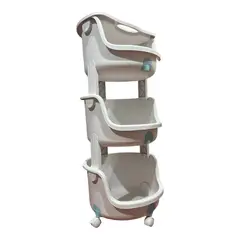 GENERICO - Mueble Organizador 3 Niveles Con Ruedas Estilo Redondo