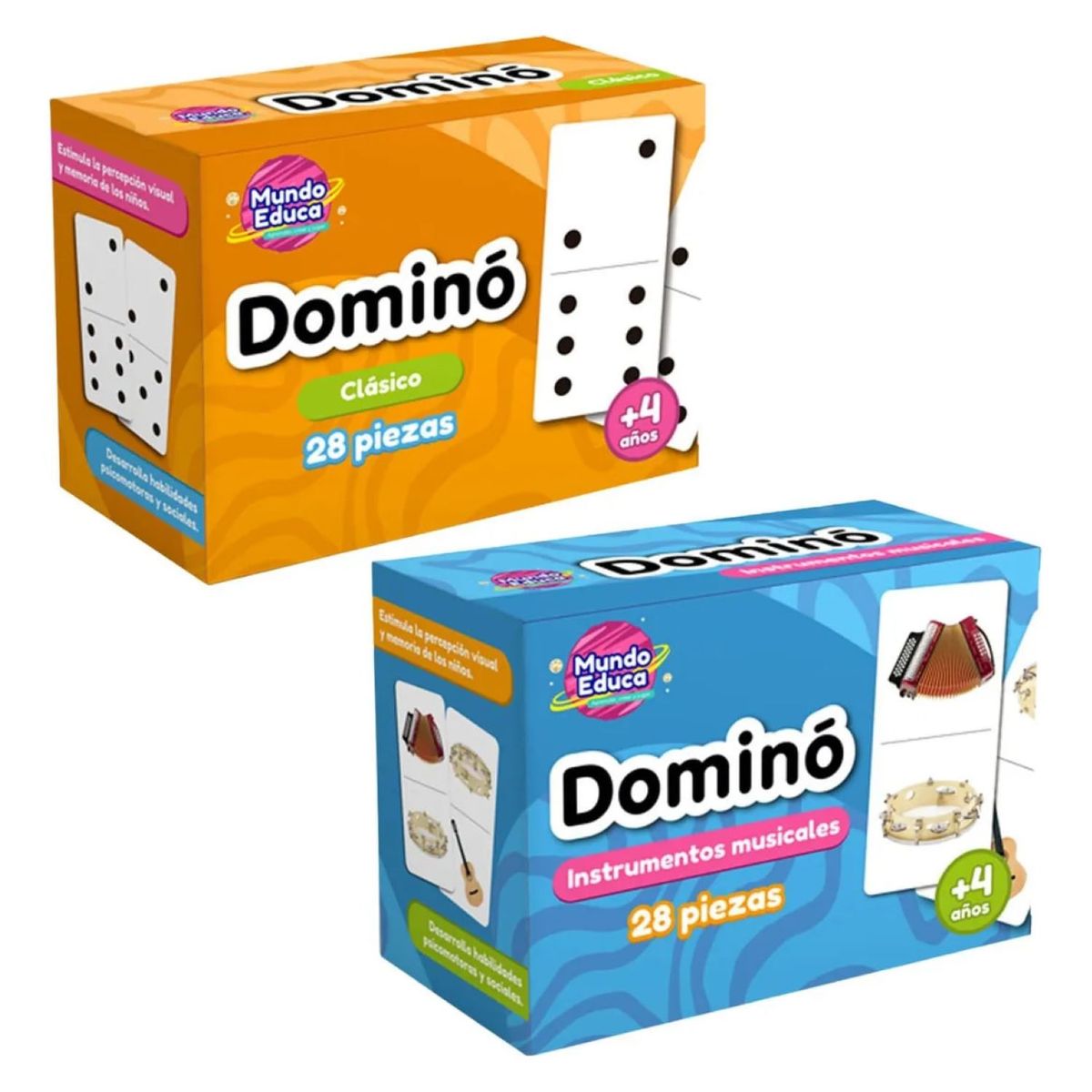 ADETEC - Pack Dominó 2 Temáticas Diferentes 28 Piezas Adetec