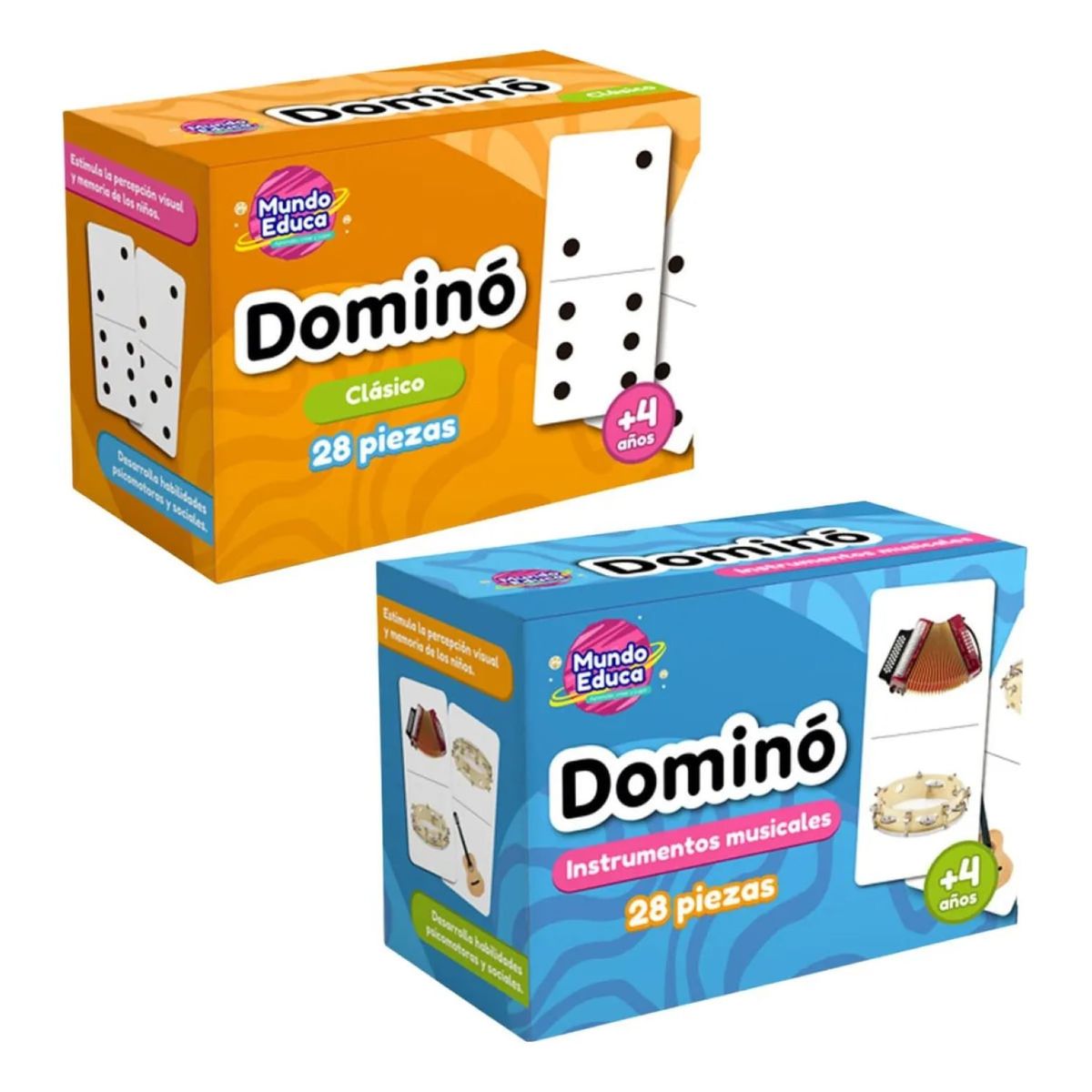 ADETEC - Pack Dominó 2 Temáticas Diferentes 28 Piezas Adetec