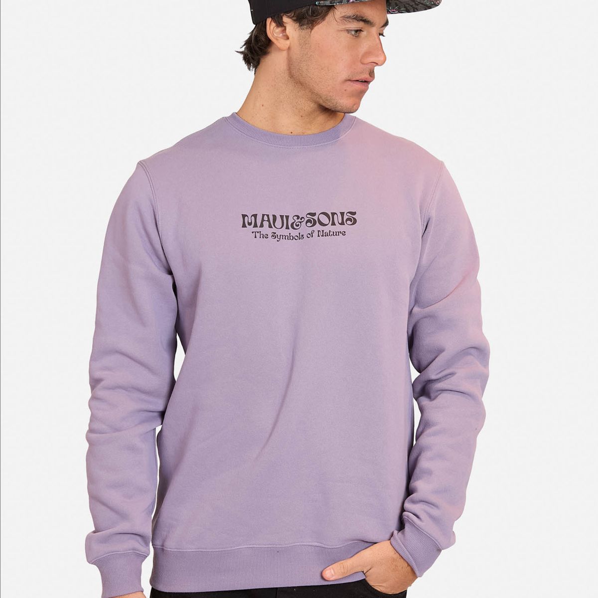 MAUI AND SONS - Poleron CR Round Collar Morado Hombre Maui and Sons