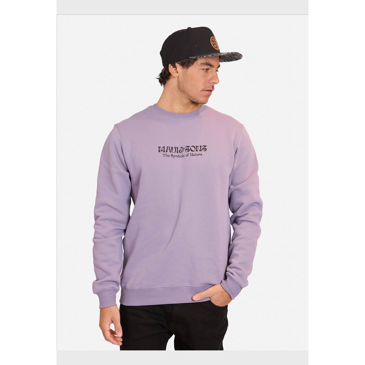 MAUI AND SONS - Poleron CR Round Collar Morado Hombre Maui and Sons