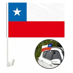 GENERICO - Banderas De Chile Auto Fiestas Patrias Banderin 20x30cm