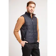 TRIAL - Parka Hombre Reversible Sin Mangas Slim Titania Negro/Café