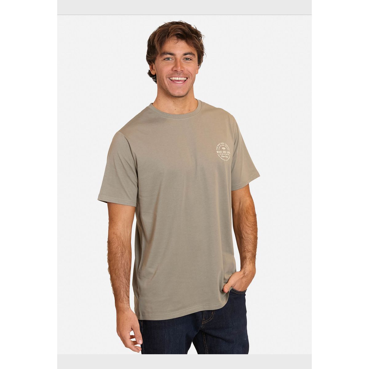 MAUI AND SONS - Polera MC Front Ly Café Hombre Maui And Sons