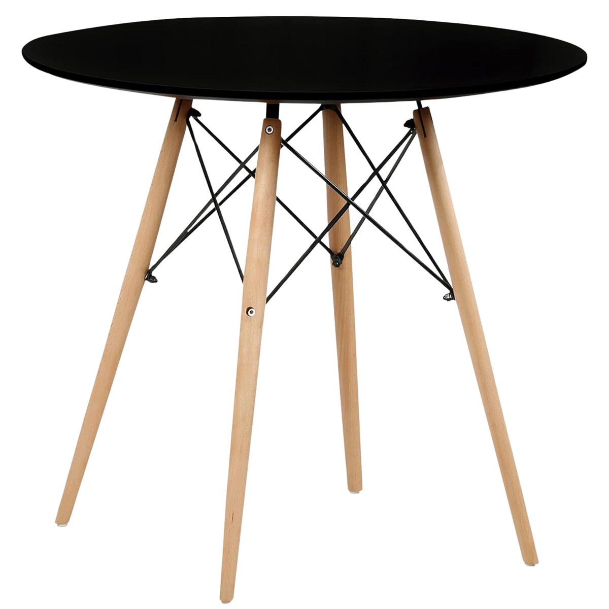 ITAHOME - MESA COMEDOR REDONDA MELAMINA EAMES 80 DIAMETRO NEGRA