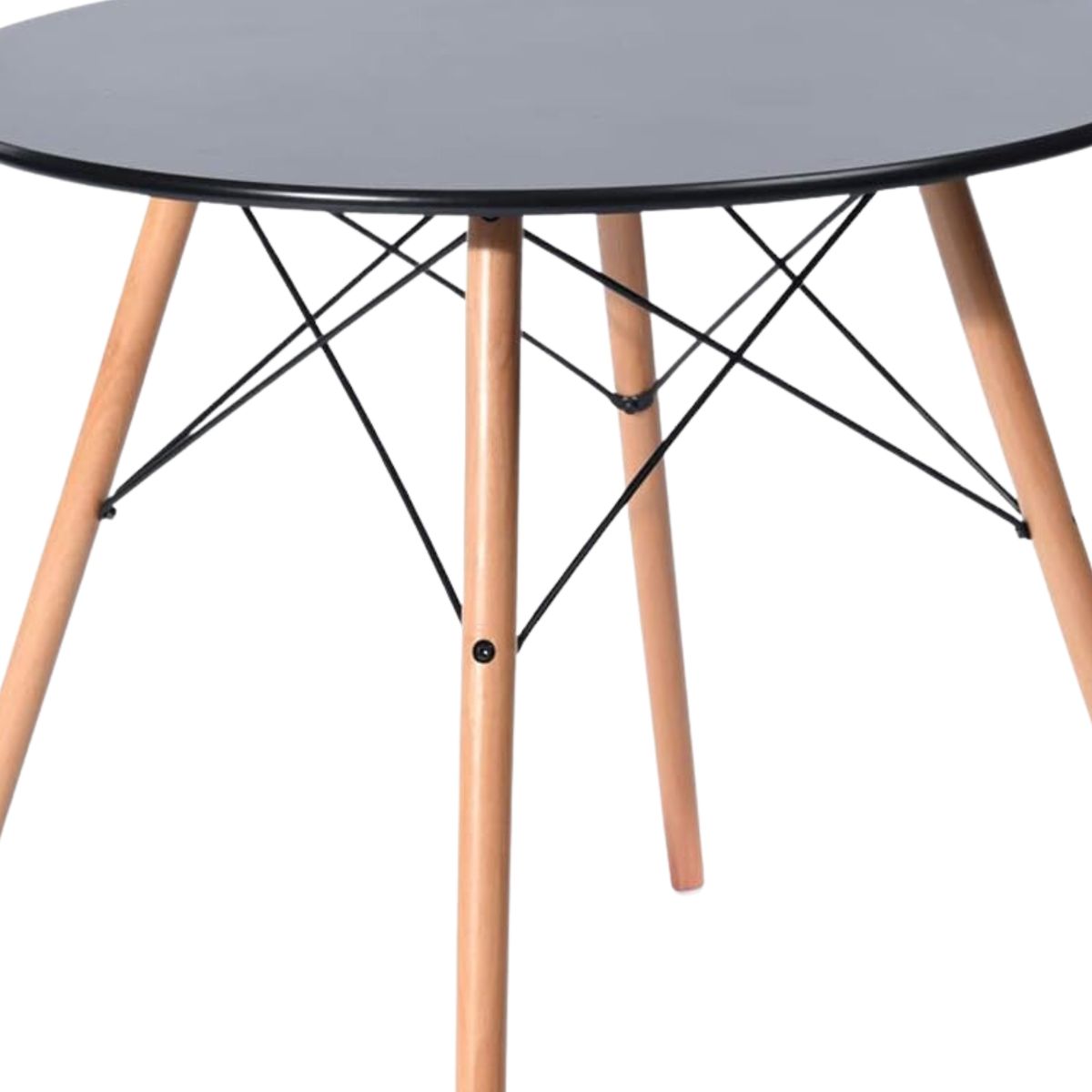 ITAHOME - MESA COMEDOR REDONDA MELAMINA EAMES 80 DIAMETRO NEGRA