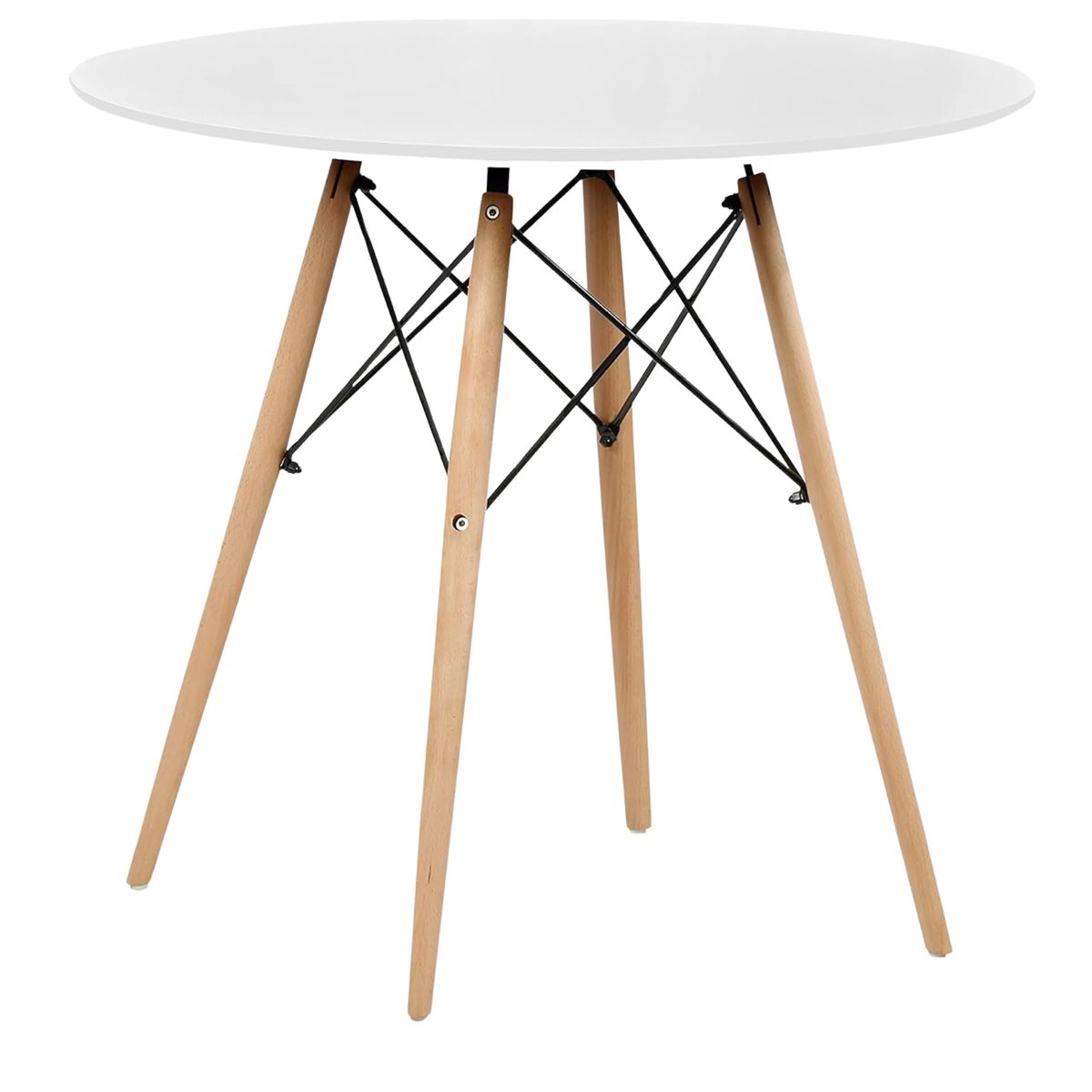 ITAHOME - MESA COMEDOR REDONDA MELAMINA EAMES 80 DIAMETRO BLANCA