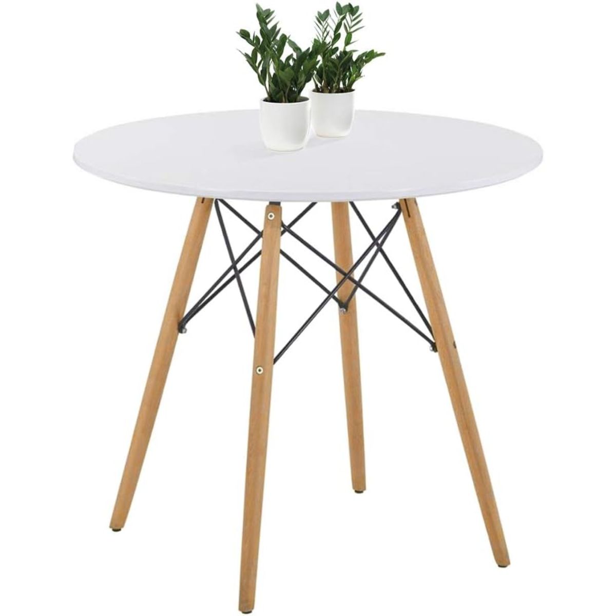 ITAHOME - MESA COMEDOR REDONDA MELAMINA EAMES 80 DIAMETRO BLANCA