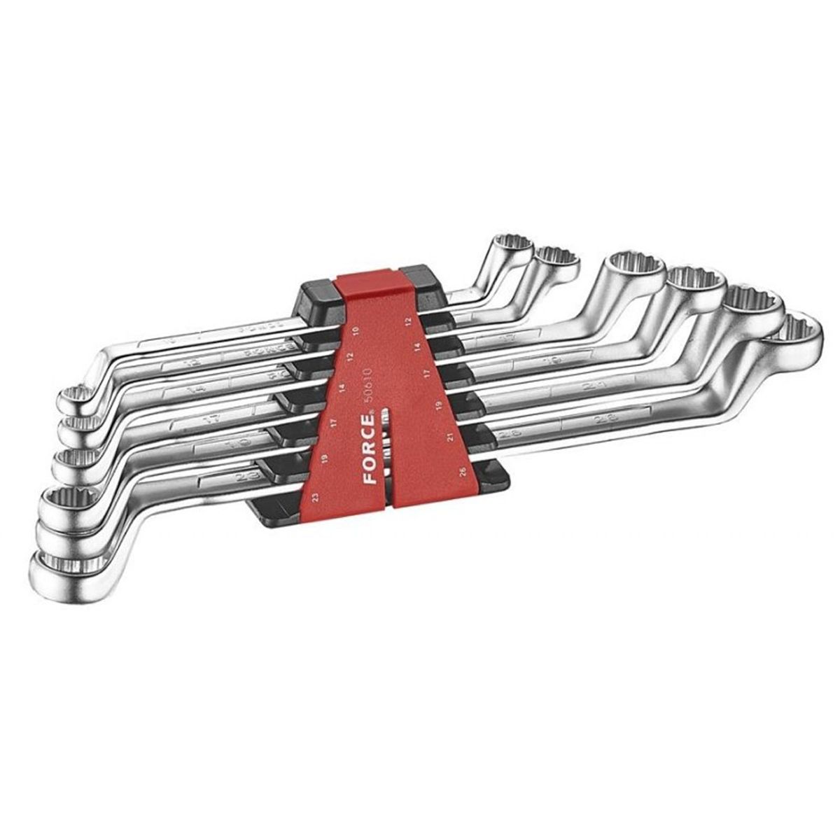 FORCE - Juego Llaves Corona Acodadas 75º Force 10 a 26 mm - 6 Piezas