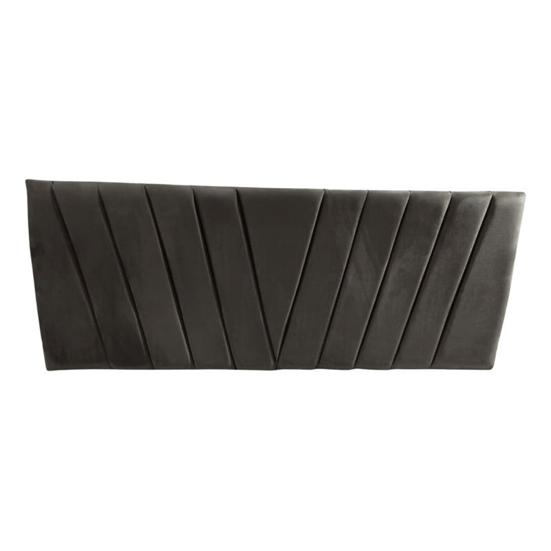 IMPORTCLICK - Respaldo Elegante King Capitone En V 180x60 CM Gris Oscuro Felpa - Gris Oscuro