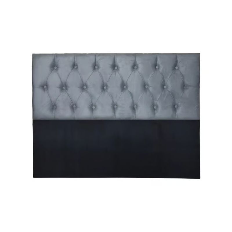 IMPORTCLICK - Respaldo King Piso Capitone Premiun 180x140 CM Gris Azulado Felpa - Gris Azul Oscuro