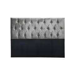 IMPORTCLICK - Respaldo Super King Piso Capitone Premiun 200x140 CM Gris Claro Felpa