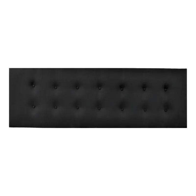 IMPORTCLICK - Respaldo Elegante Super King Capitone 200x60 CM Negro Lino Botones IMPORTCLICK