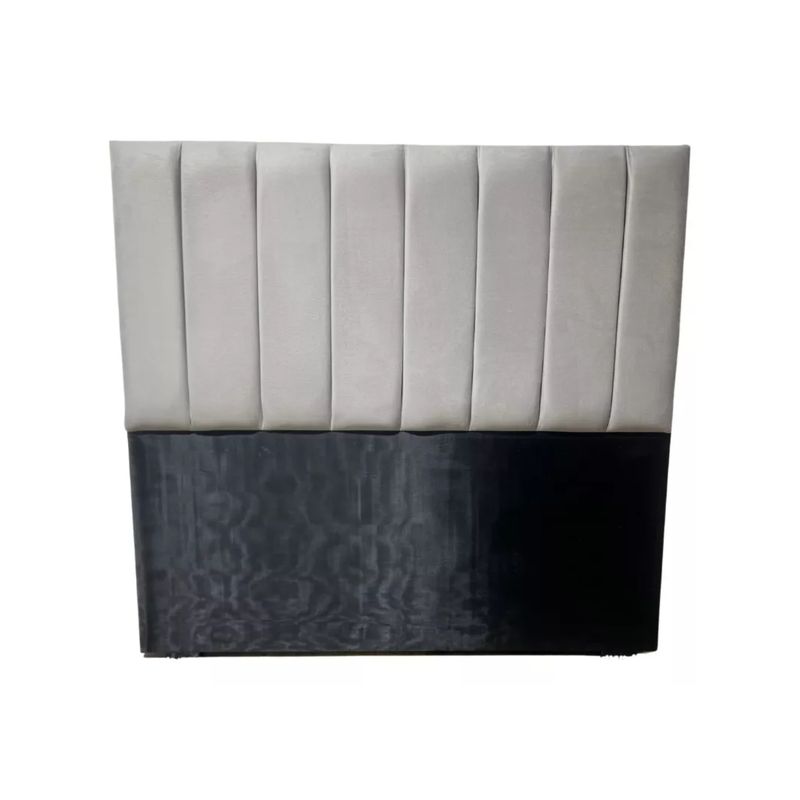 IMPORTCLICK - Respaldo 2 Plazas Piso Capitone Premium 150x140 CM Gris Claro Felpa