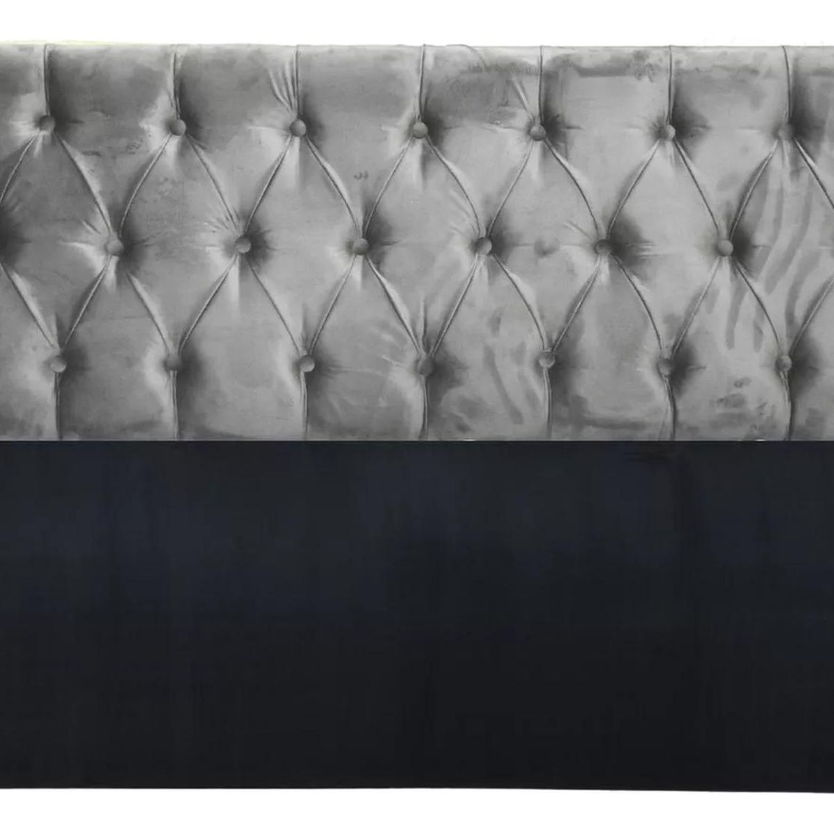 IMPORTCLICK - Respaldo King Piso Capitone Premiun 180x140 CM Gris Claro Felpa IMPORTCLICK