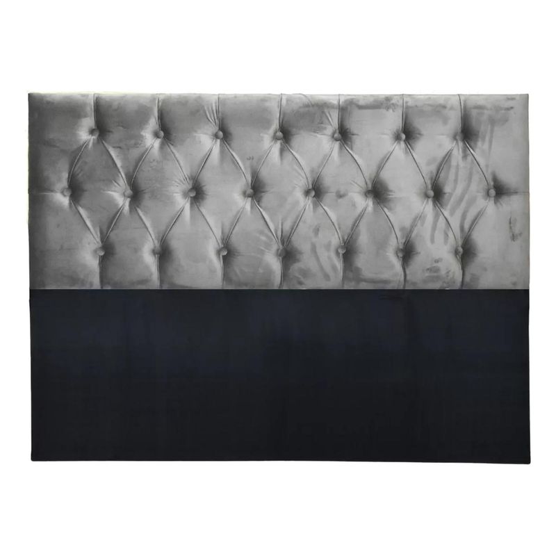 IMPORTCLICK - Respaldo King Piso Capitone Premiun 180x140 CM Gris Claro Felpa IMPORTCLICK