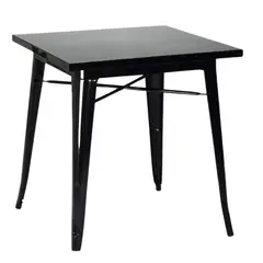 ITAHOME - MESA COMEDOR CUADRADA METAL TOLIX NEGRA