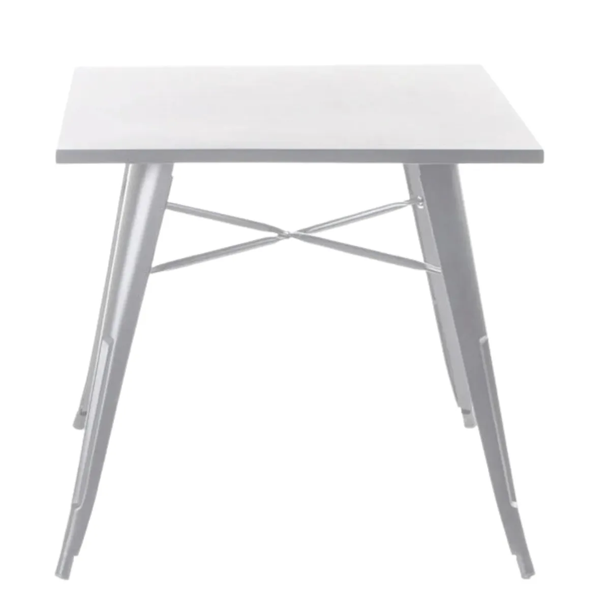 ITAHOME - MESA COMEDOR CUADRADA METAL TOLIX 80x80 CM BLANCA