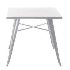 ITAHOME - MESA COMEDOR CUADRADA METAL TOLIX 80x80 CM BLANCA
