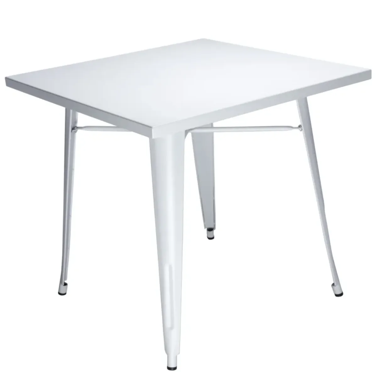 ITAHOME - MESA COMEDOR CUADRADA METAL TOLIX 80x80 CM BLANCA