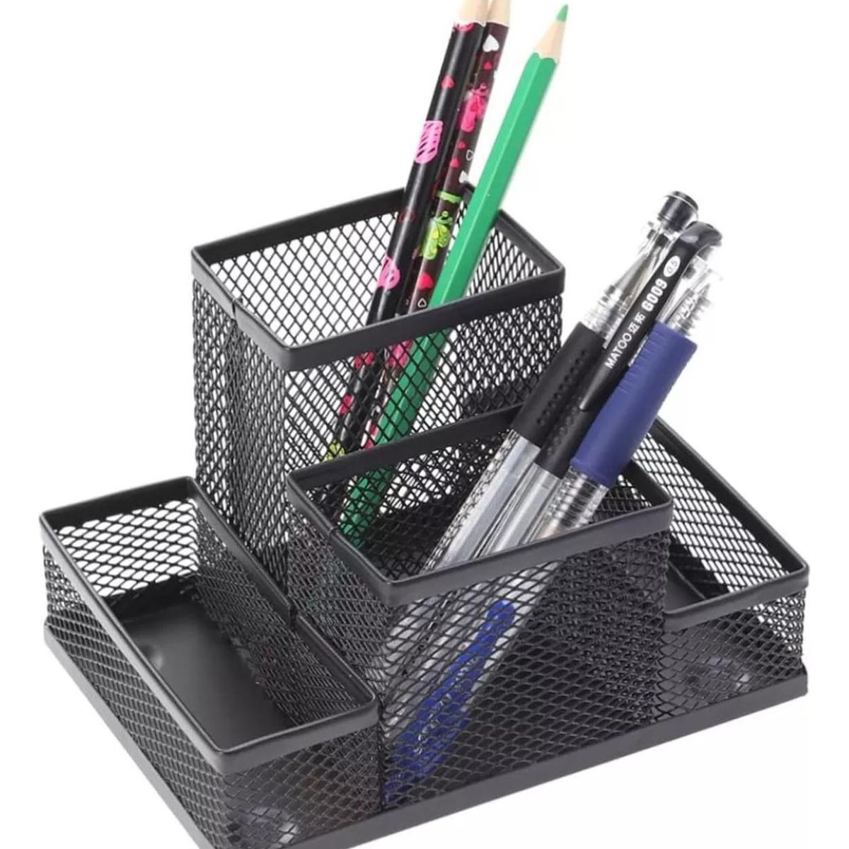 IMPORTCLICK - Organizador Canasto Lápices Metal Escritorio 10.5x15x11 CM IMPORTCLICK