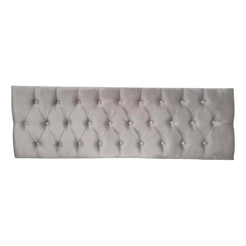 IMPORTCLICK - Respaldo Elegante Super King Capitone 200x60 CM Gris Claro Lino IMPORTCLICK