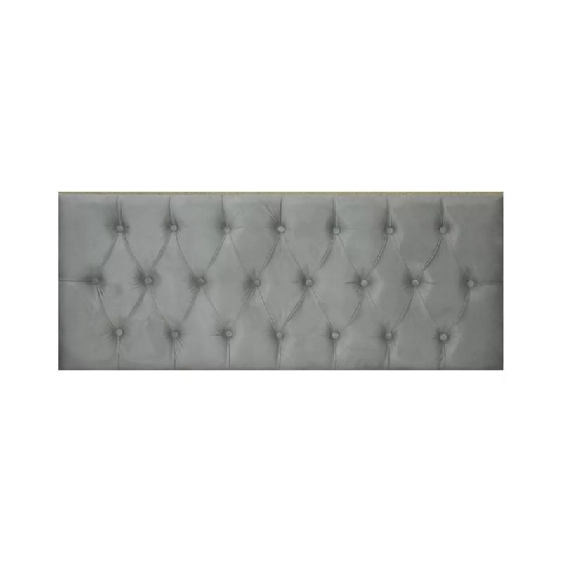 IMPORTCLICK - Respaldo Elegante 1 Plaza Capitone 105x60 CM Gris Claro Felpa - Gris Claro