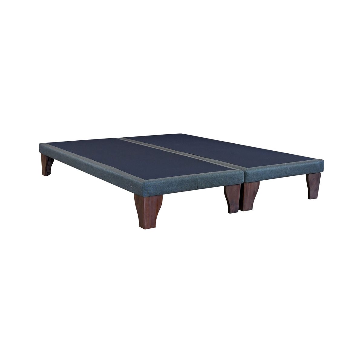 BLOCCARE - Base De Cama 2 Plazas div. Box 8 cm L190cm con Patas De Madera 19.5cm