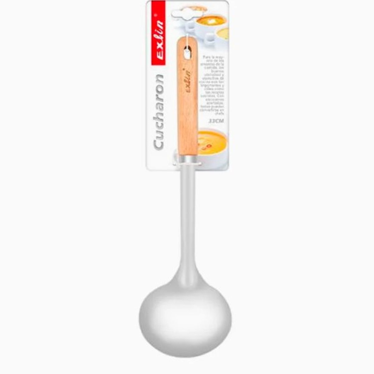 GENERICO - Cucharón Mango Madera 33Cm