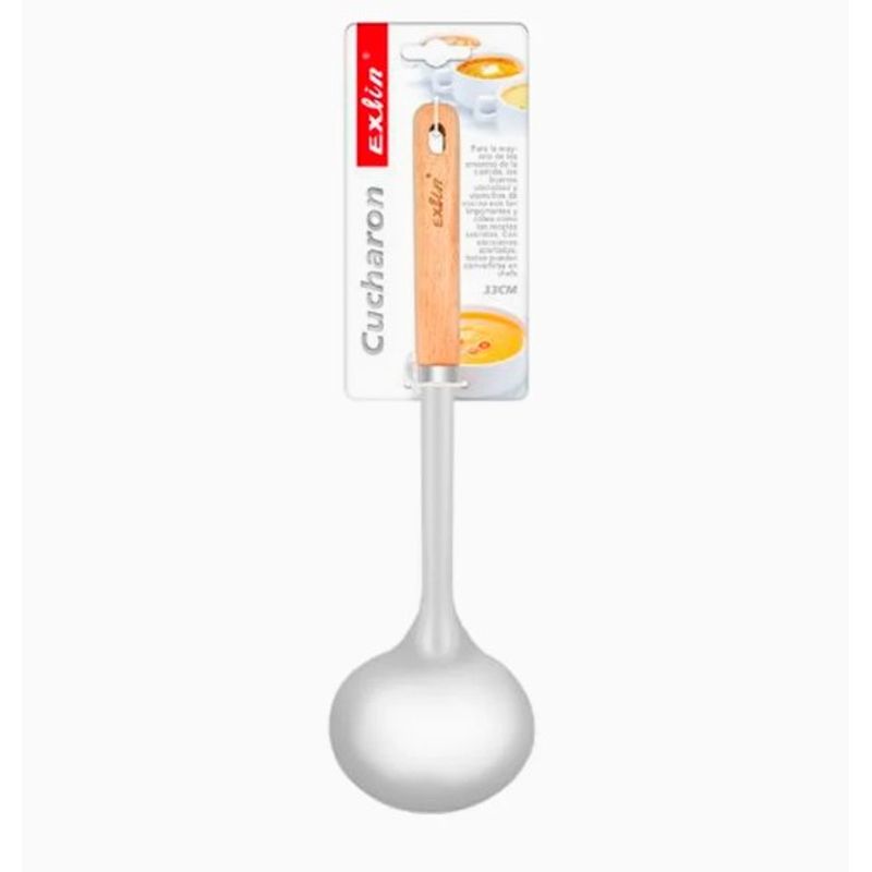 GENERICO - Cucharón Mango Madera 33Cm