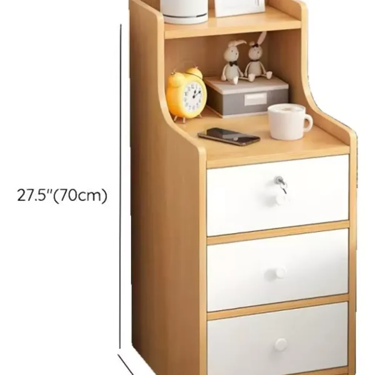 BLUEDREAMER - Velador 3 Cajones y repisa superior