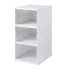 GENERICO - Zapatero 3 cajas Contenedor plegable apilable Organizadores de zapatos