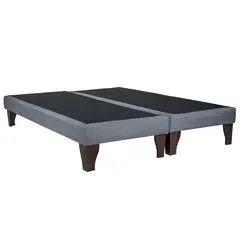 BLOCCARE - Base Cama 2 Plazas div Box 13cm largo 190cm c/ Patas De Madera 19.5cm