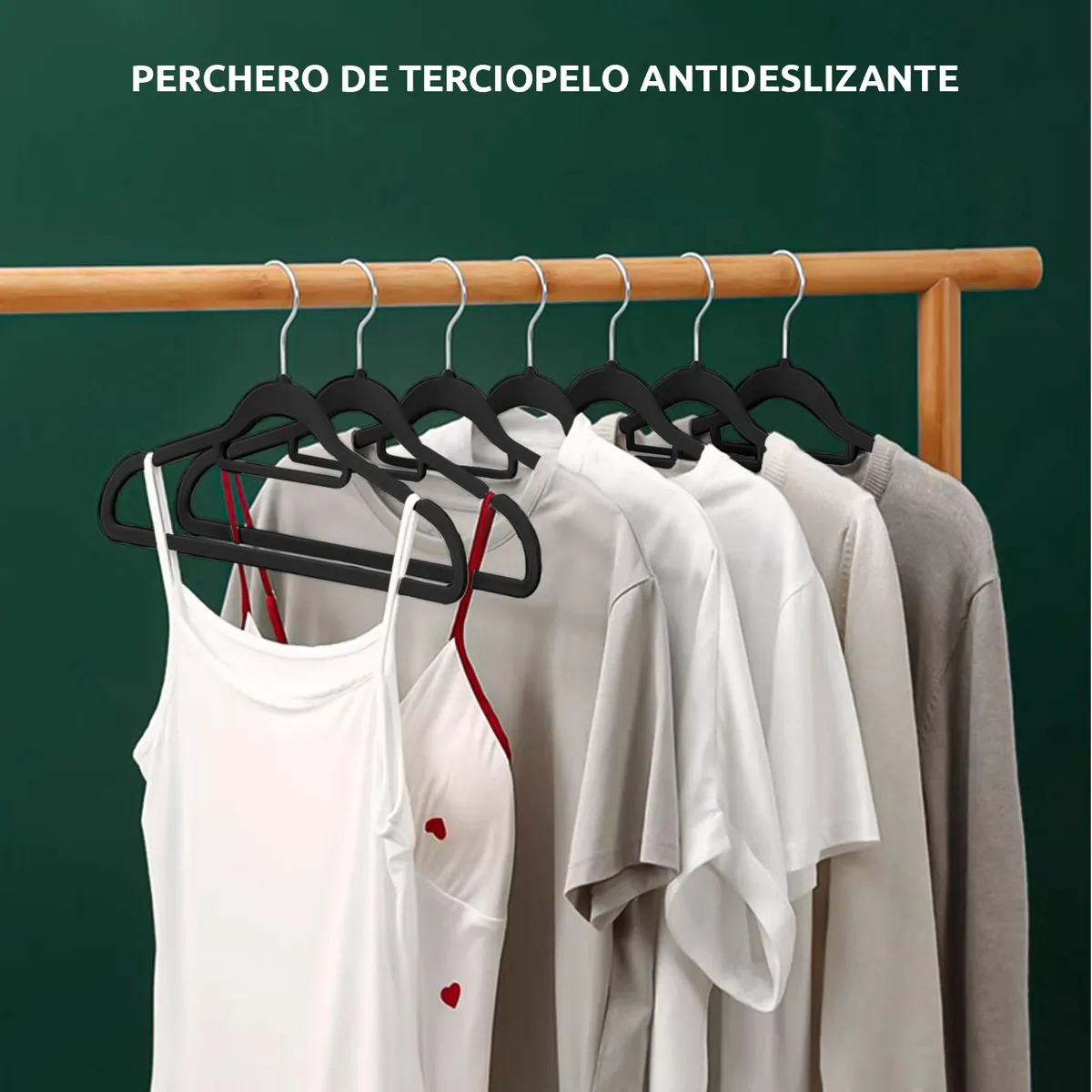 VIDITA - Set 30 Colgadores de Ropa Terciopelo Percha Antideslizante Velvet