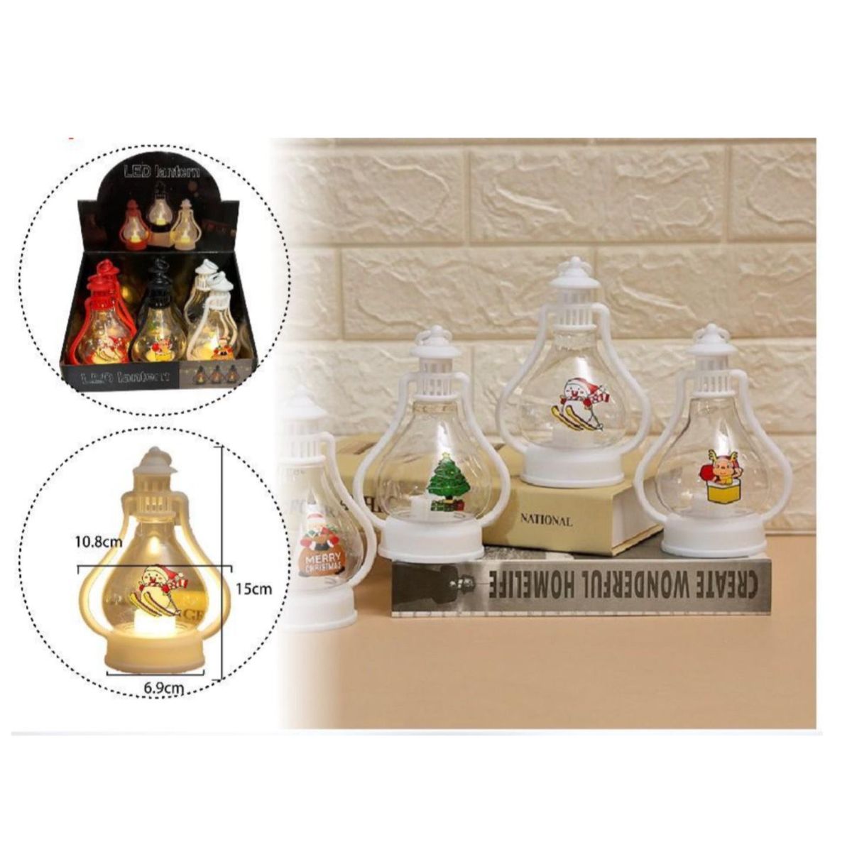 GENERICO - Caja De 6 Bombillas Para Decoración 15 Cm