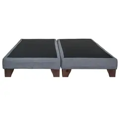 BLOCCARE - Base De Cama 2 Plazas div. Box largo 200 cm con Patas De Madera 11 cm